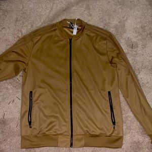 Tan Adidas zip up jacket